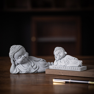 创意卧佛如来茶宠摆件中式释迦牟尼盆栽鱼缸造景博古架摆设装饰品