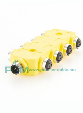 传感器7/8电源分配器IO网关拓展模块分线盒8端口4芯MPIS通讯模块