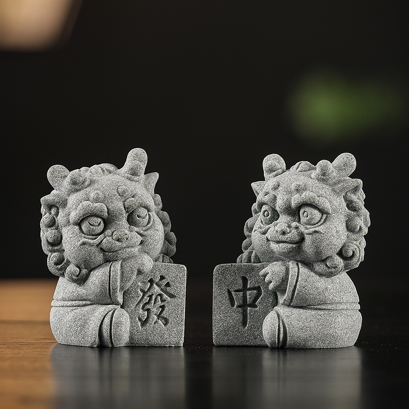国潮生肖龙摆件瑞兽龙年发财招财茶宠桌面盆栽鱼缸造景装饰品礼物