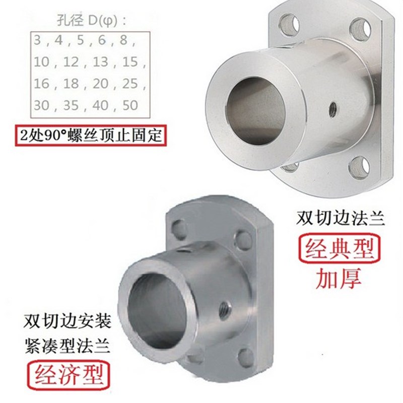 导向轴支座/双切边法兰/光轴固定座/sthcb孔径16/20/25/30/35/40