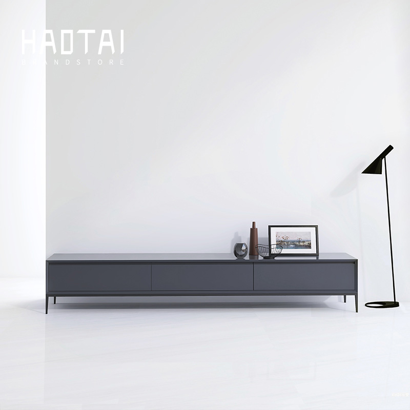 意式极简烤漆电视柜茶几整装简约现代别墅客厅实木北欧影视机柜子