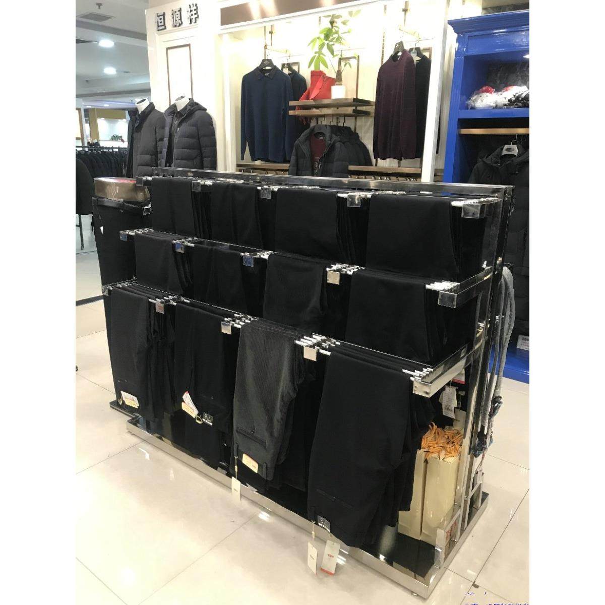 不锈钢加长双面裤台中岛架四格裤架展示架男装店西裤裤子牛仔裤架,商业/办公家具,服装展示架,淘宝优惠券,粉丝福利购,淘宝优惠卷
