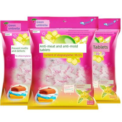 包邮 绿伞防霉防蛀片剂208g*3袋衣柜樟脑丸樟脑球驱虫防虫防蛀虫