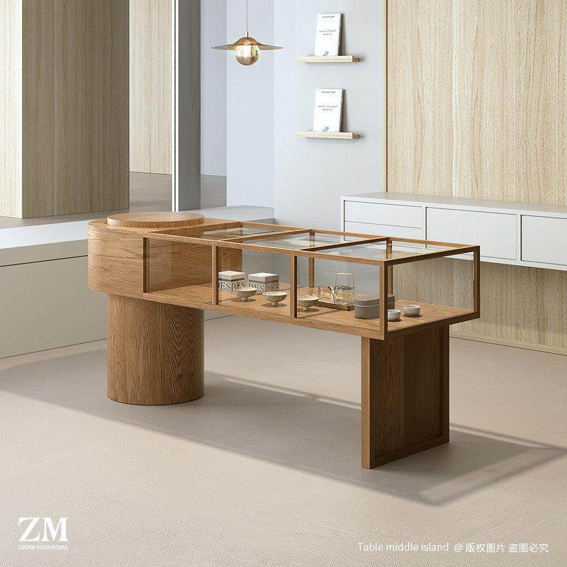 玻璃展示柜中岛台茶室茶具陶瓷珠宝古玩玉器翡翠陈列货架展示柜台,商业/办公家具,中岛/流水台,淘宝优惠券,粉丝福利购,淘宝优惠卷