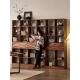 实木书柜北美黑胡桃木组合柜子北欧现代书房书架置物柜1.3全原木