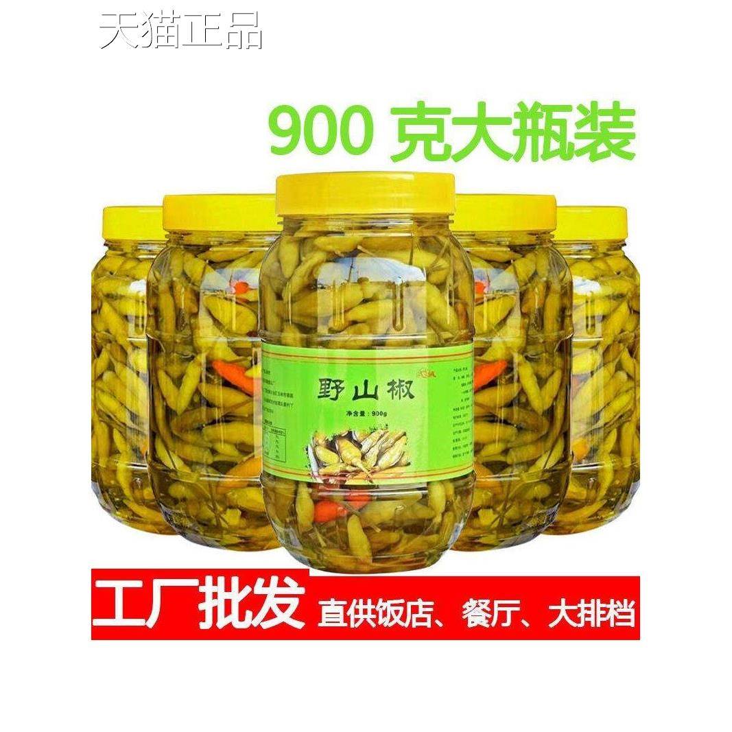 广西野山椒泡椒小米椒泡凤牛爪肉竹笋鸡爪甜酸辣味特辣菜调料大瓶
