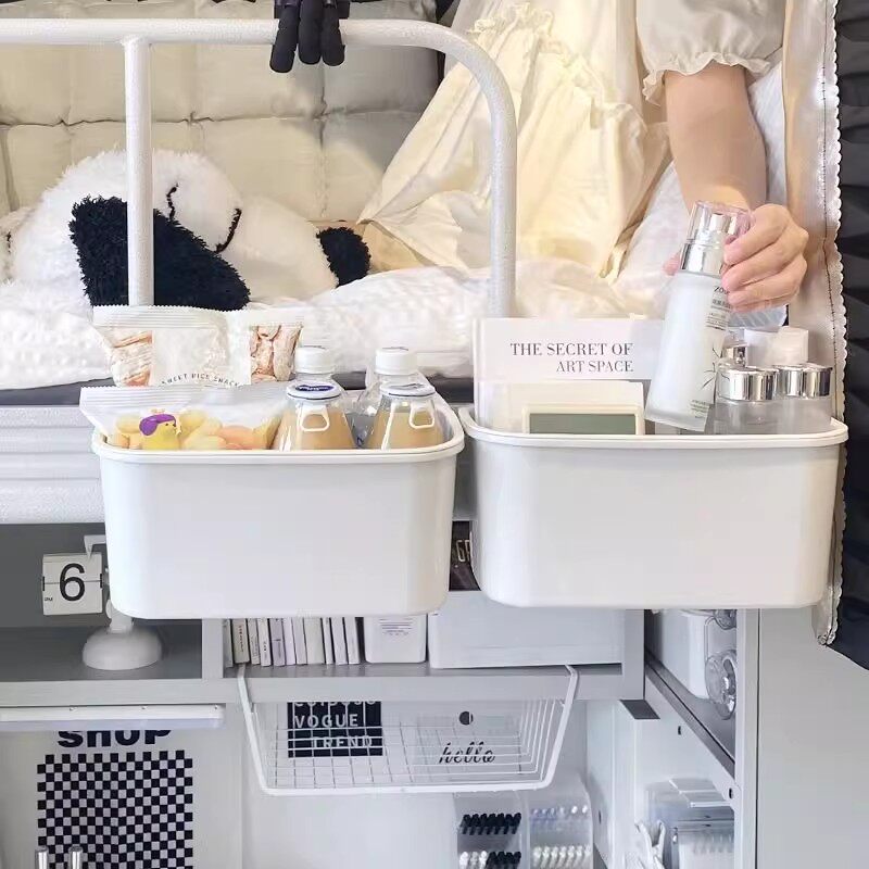床头置物架收纳筐床边零食杂物收纳盒宿舍床上悬挂储物篮子整理筐