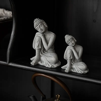 摆设创意花卉禅意佛盆景佛陀流水造景摆件假山佛像景观微装饰客厅