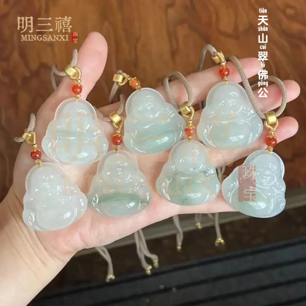 天山翠事牌吊坠单坠佛公玉坠子平安扣玉祥云锁玉项链玉吊坠