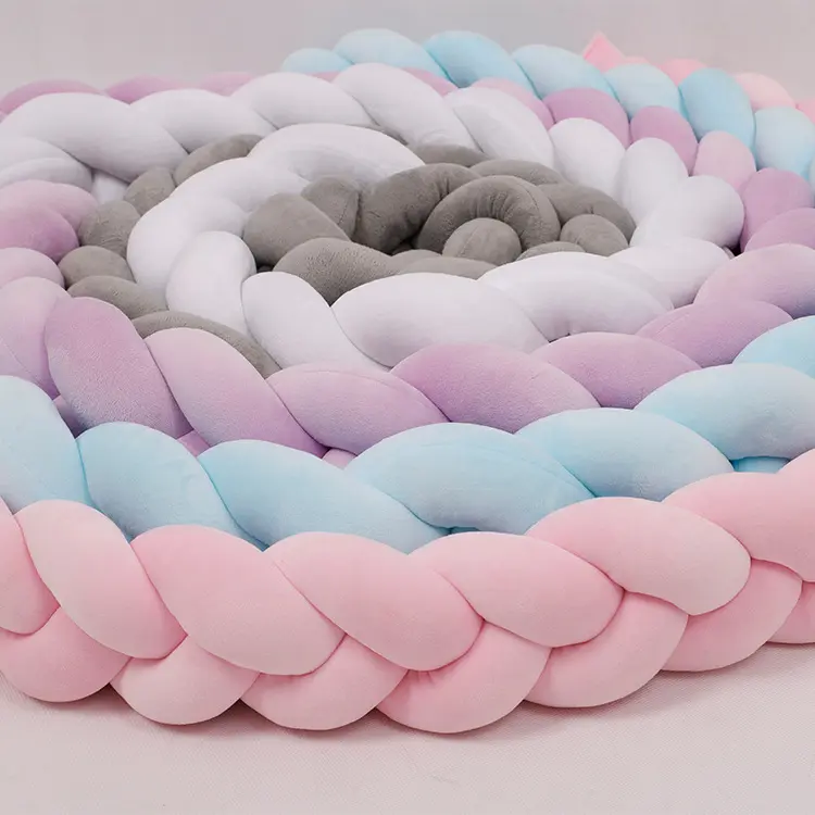 两股麻花长条手工编织麻花床围婴儿床婴儿床防撞柔软打结抱枕