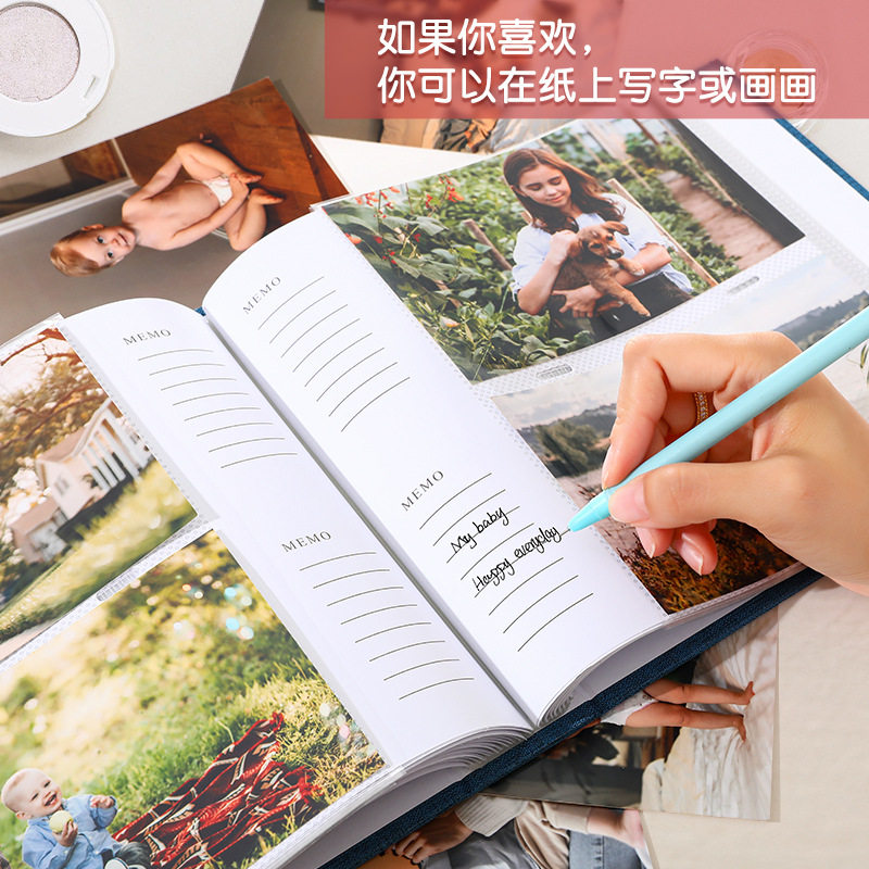 相6寸简约麻布创意礼品纸芯插袋式照片收纳影集