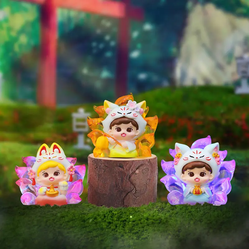 青丘九尾狐第二弹带灯大号盲盒发光发亮卧室直销