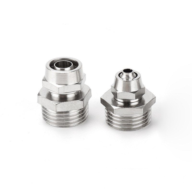 快拧PC螺纹直通快插接头气动快速接头铜接头PC6-0K1/PC8-02/PC10-