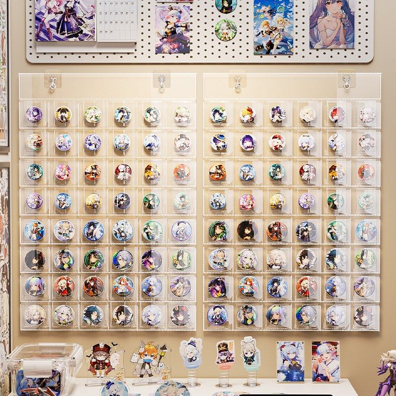 吧唧展示架谷子挂墙谷美卡片小A马宝莉分卡位分格背卡徽章收纳挂,收纳整理,桌面收纳盒,淘宝优惠券,粉丝福利购,淘宝优惠卷