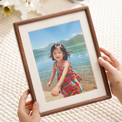 相框摆台实木圆角榫卯框洗照片做成6寸7K寸8寸黑胡桃木挂墙照片框