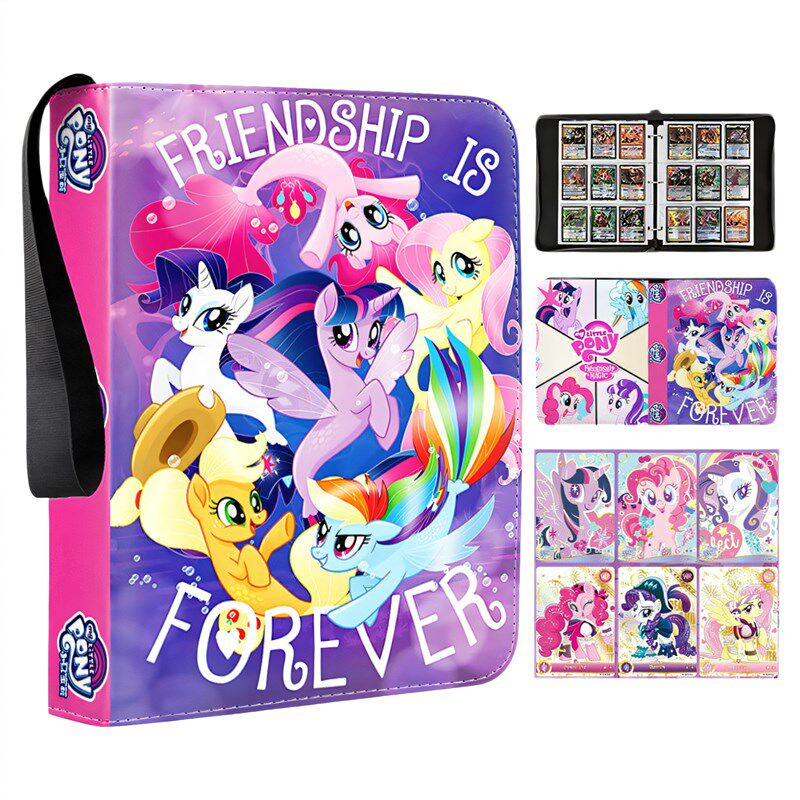 小马宝莉卡片卡册大容量活页收纳册卡F牌收藏册九宫格卡包皮质拉