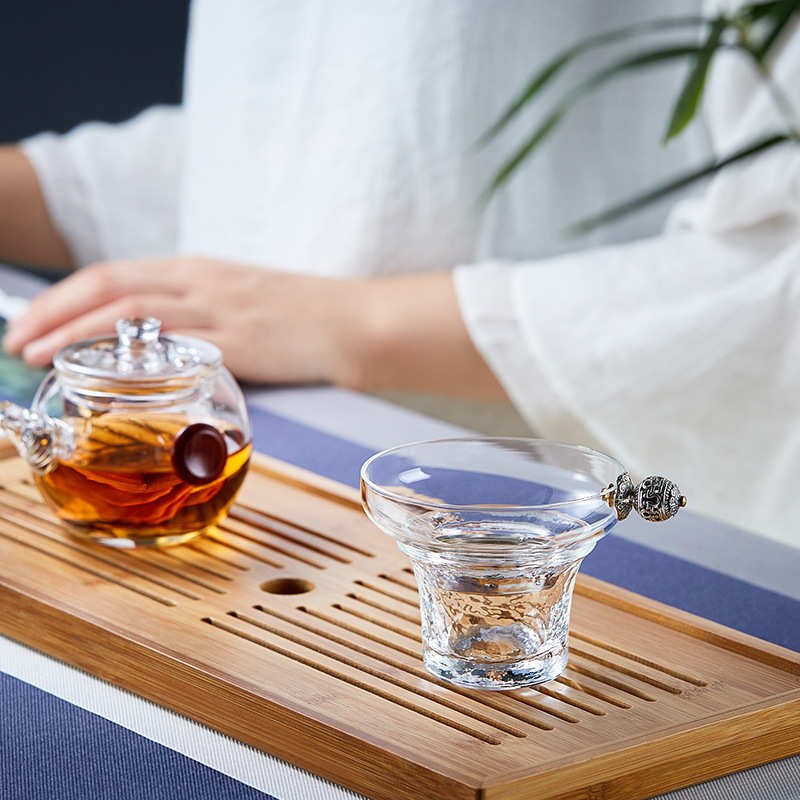 玻璃茶漏精细茶滤器m细网布茶滤公道杯泡茶滤网茶渣过滤网茶具配