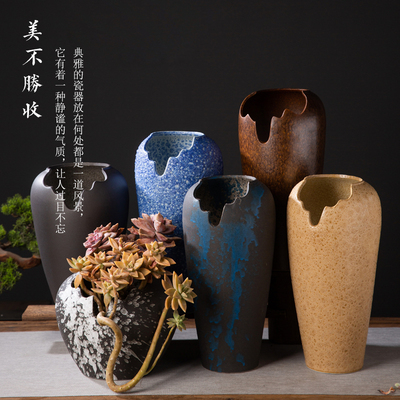 切口陶瓷花盆缺口l粗陶多肉植物手工紫砂绿萝特大陶罐插花盆栽花