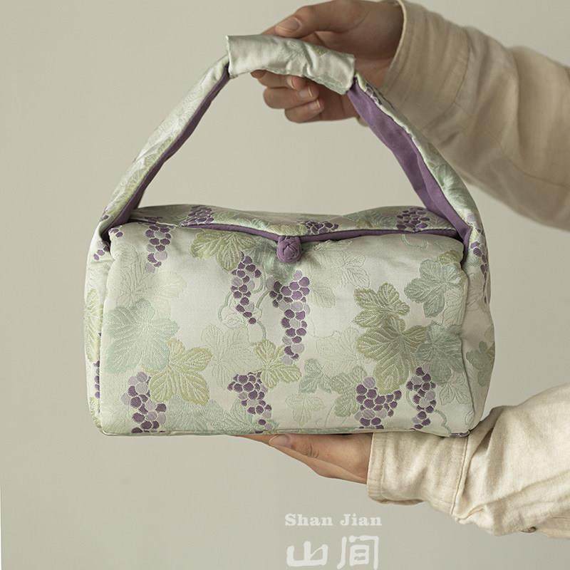 织锦缎加厚茶具收纳包大号旅行快客收纳包新中式可携式茶事包布袋,3C数码配件,USB多功能数码宝,淘宝优惠券,粉丝福利购,淘宝优惠卷