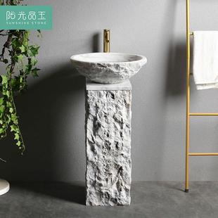 石头洗手盆户外庭院石材立柱盆 阳光品玉 室外家用花园轻奢洗手台