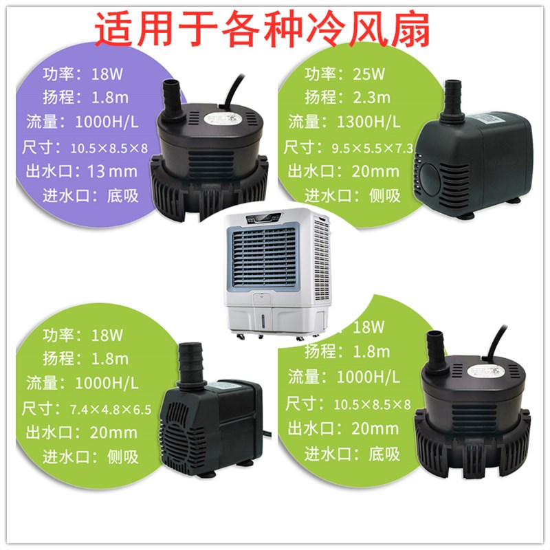 冷风机水泵水空g调扇水冷扇8W16W18W22W25W220V制冰机冷风扇水泵