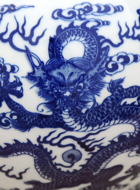 景德镇瓷器中式仿古花瓶工艺品客厅摆件K家居玄关博古架装饰品瓷