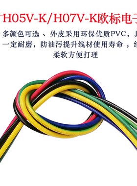 H07V欧标电线2.5 4 t6 10平方单芯多股电子线配电箱信号控制软线