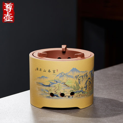 紫砂茶炉炭炉明火煮茶炉围炉烤茶C器小碳炉子木炭火炉老式陶土风