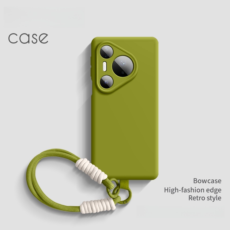 【糯叽叽】适用华为pura80pro手机壳新款p70pro+液态硅胶p70ultra简约纯色p50高级带挂绳p60pro全包p40防摔30