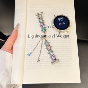 小米手环10 18mm创意新款 22mm 适用华为fit4 7代高级感通用女款 fit3手表表带腕带金属20mm闪钻千金风新款