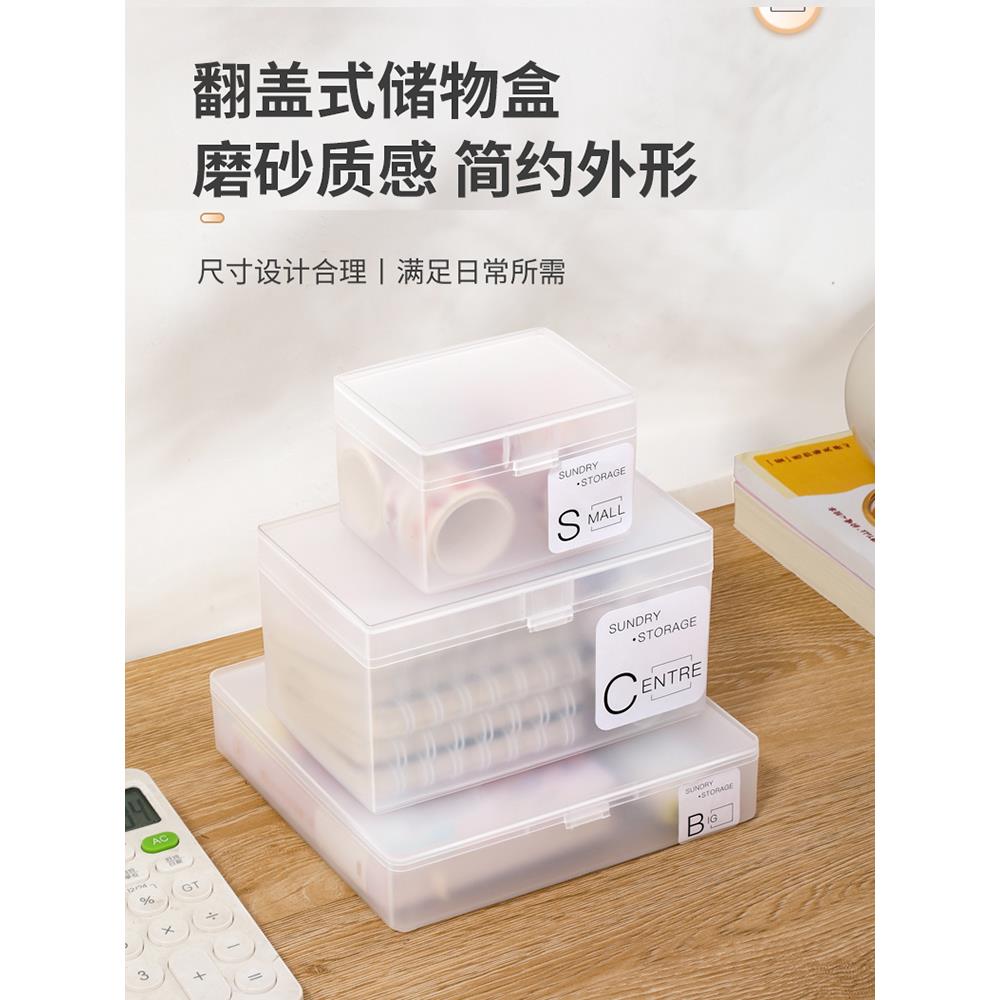 日式卡片收纳盒透明桌面名片杂物带盖储物盒子塑料卡片办公整理盒