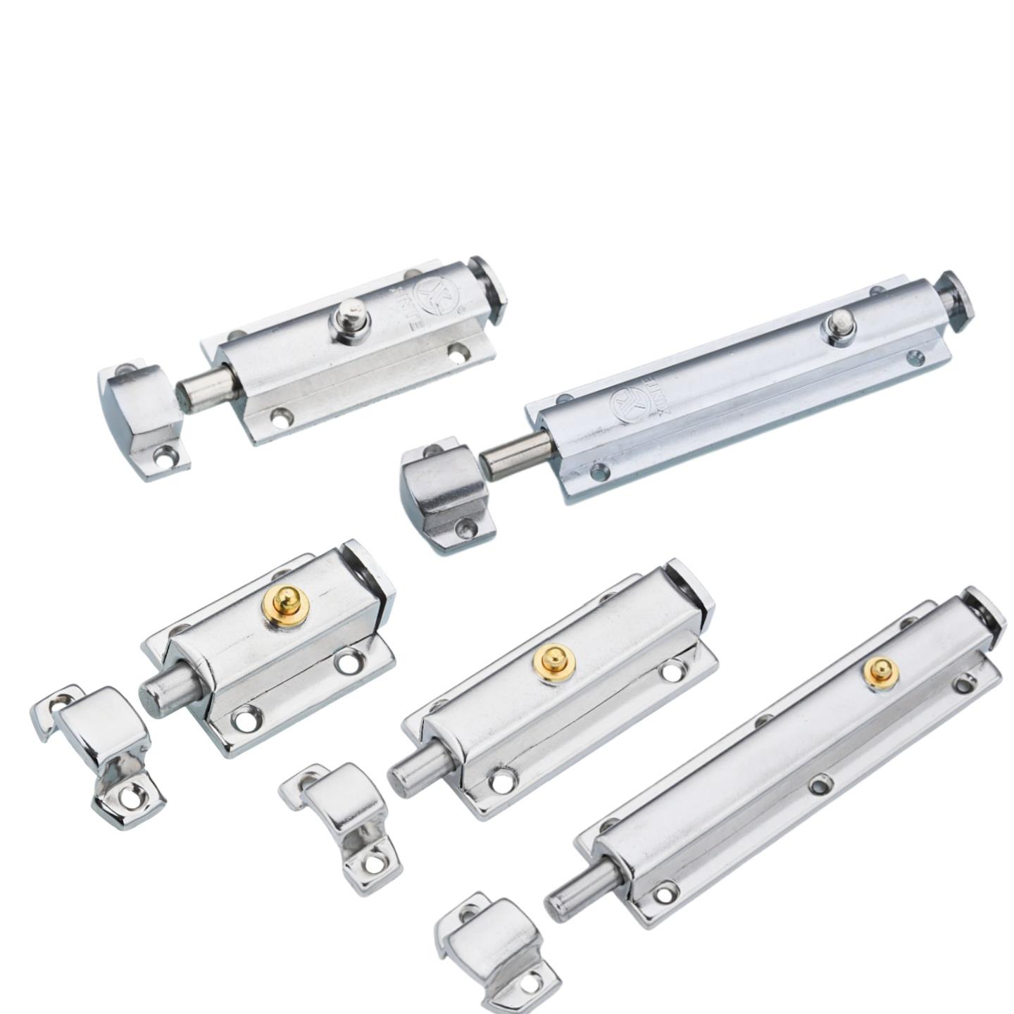 加厚4寸6寸不锈钢插销明装房门卫生间隔断木门自动回弹弹簧插销锁