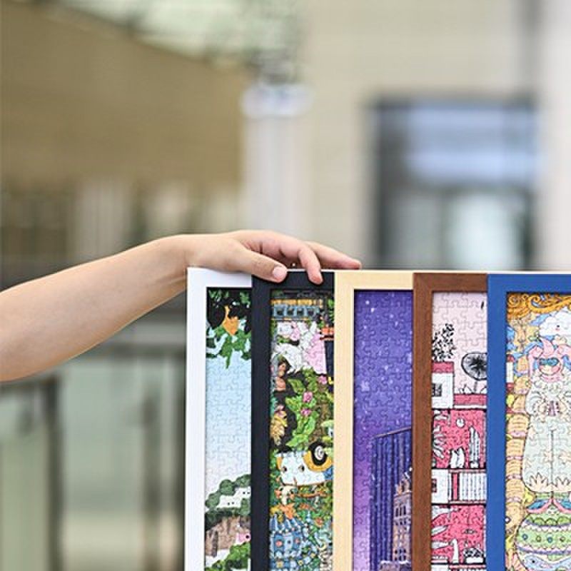 专业实木铝合金拼图相框5070简约现代装裱框1000片蓝色画框可定制,家居饰品,相框/画框,淘宝优惠券,粉丝福利购,淘宝优惠卷