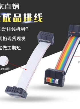 FC扁平灰色排线6P8P-64P 双头 IDC2.54MM彩排线LED屏连接JTAG下载