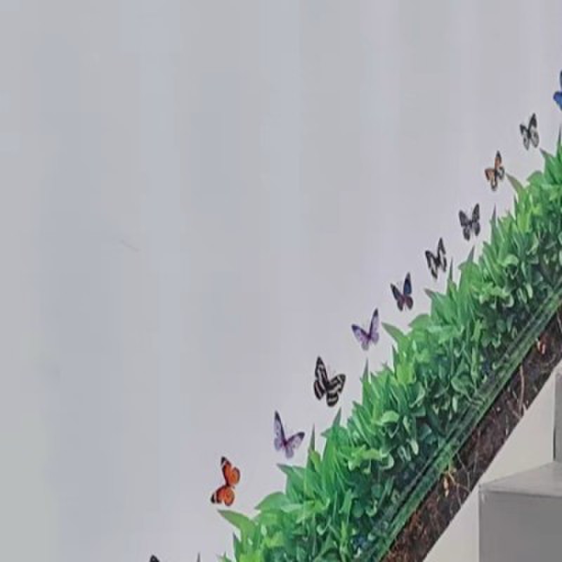 3D小草墙贴画客厅玄关走廊踢脚线橱窗玻璃装饰楼梯贴纸防水自粘图片