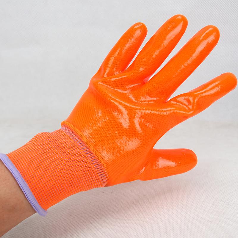 （1-24双）牛郎之星Pvc全挂式劳动防护手套耐磨油防滑全挂式橡胶