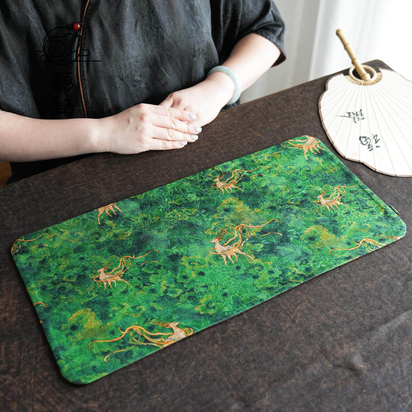 慢蓝香云纱茶席50*24双面可用高端中国风新中式禅意茶垫桌旗桌布