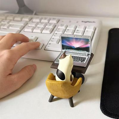 打工猫桌面工位摆件创意mini可爱情绪稳定女生桌上工位神器装饰品