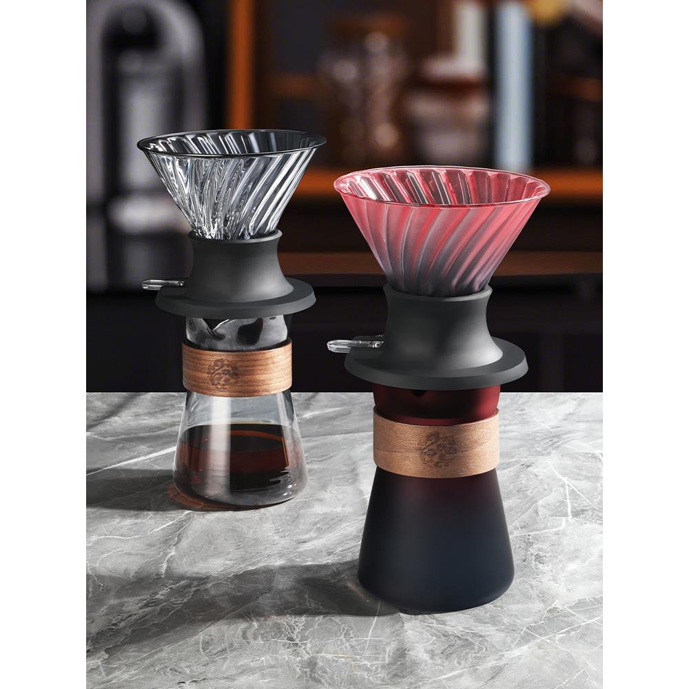 Mongdio聪明杯套装美式咖啡滤杯玻璃分享壶浸泡滴滤手冲咖啡器具