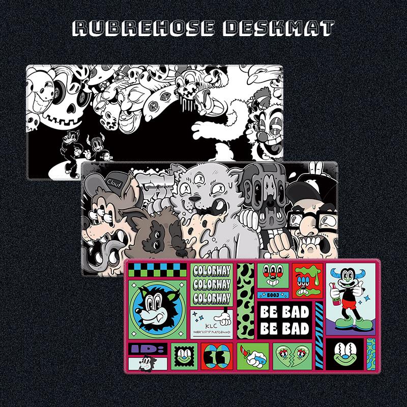 rubrehose deskmat 丝滑鼠标垫超大加厚耐脏红色软管防水办公个性