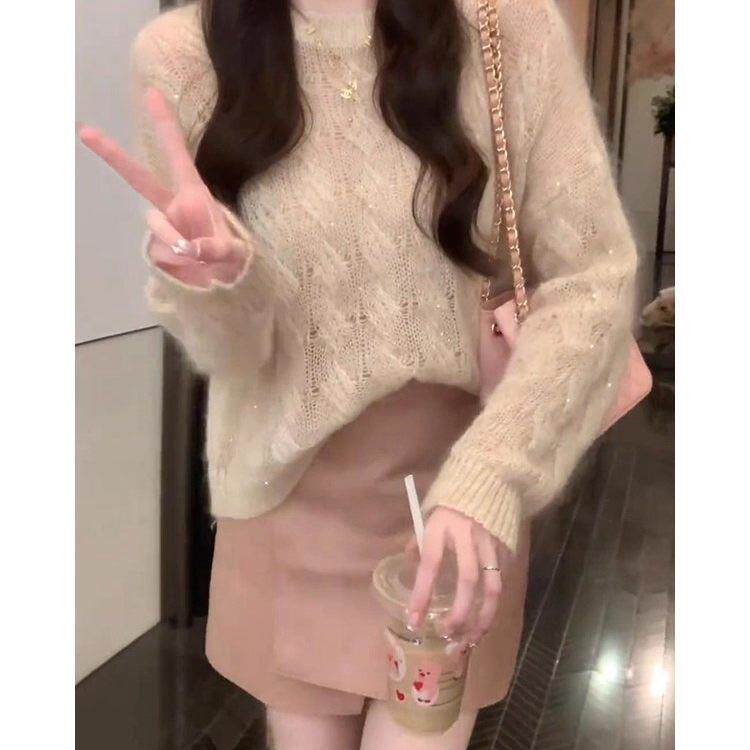 好货温柔风镂空麻花毛衣女2026春秋冬新款欧货宽松软糯百搭套头针