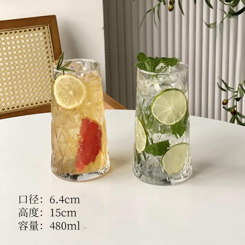 新品网红钻石水果茶杯玻璃