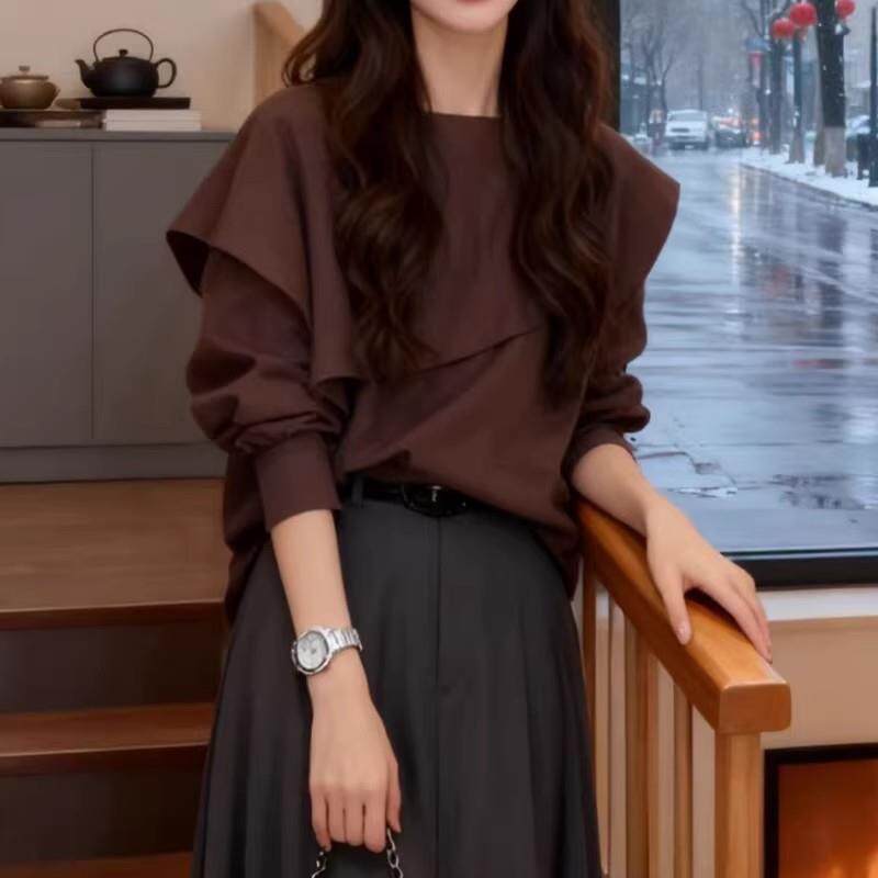 好货大码设计感不规则长袖衬衫女2026年秋季新款胖mm气质减龄百搭