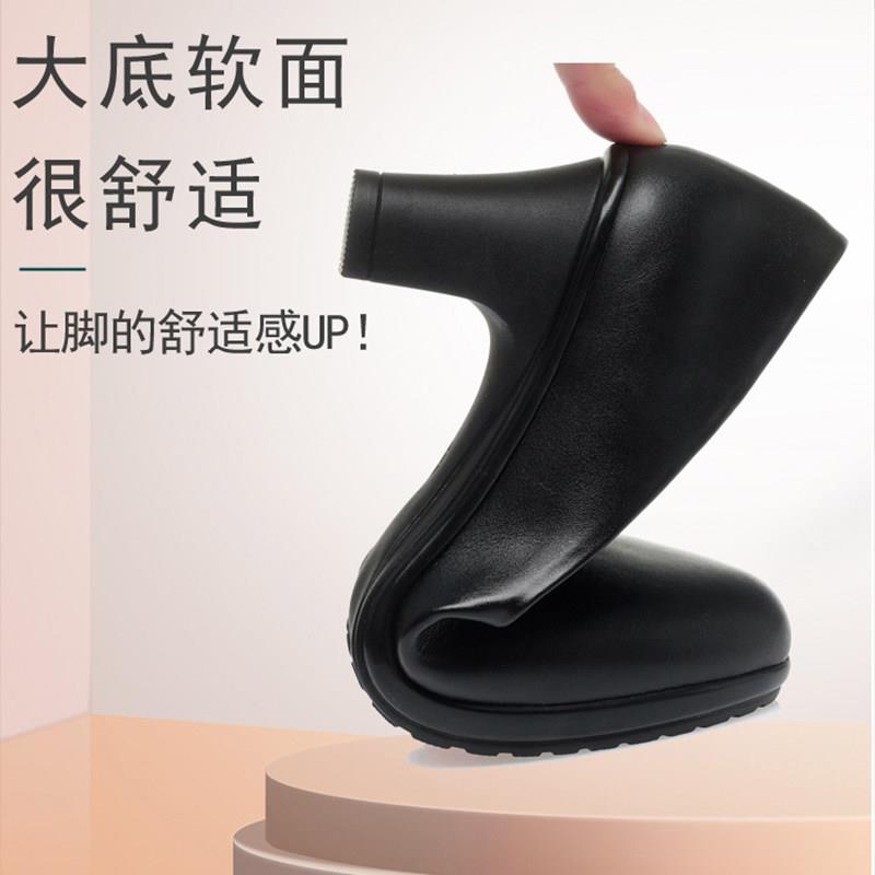 好货静音高跟工作鞋防水台一字扣跳舞鞋皮鞋中年妈妈鞋单鞋女鞋旗