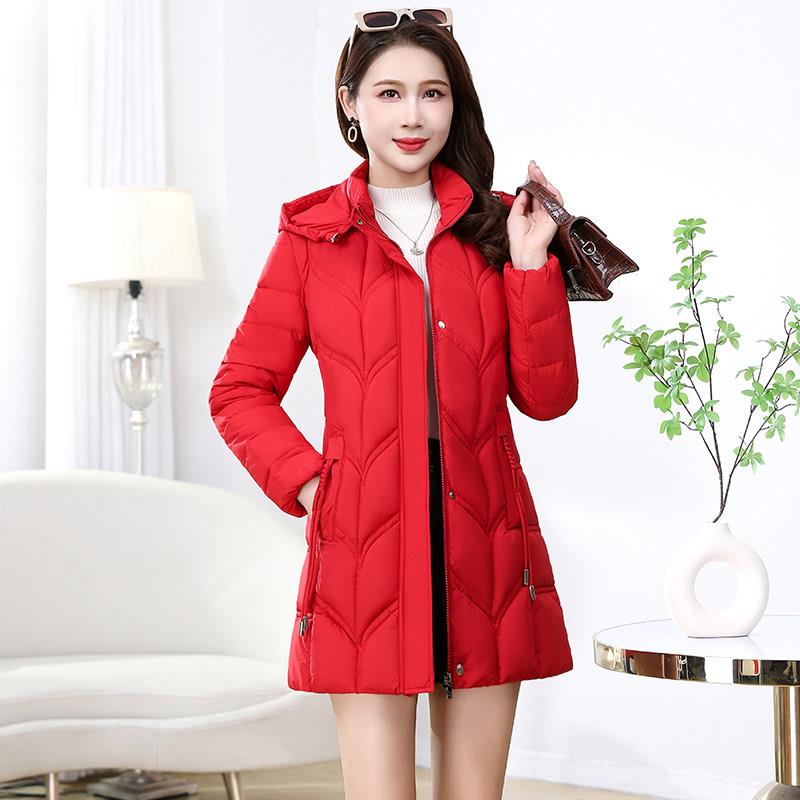 好货中老年妈妈棉衣女中长款时尚修身羽绒棉服冬季新款洋气减龄厚