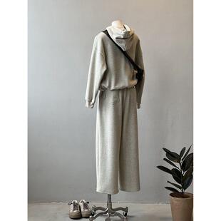 慵懒风休闲运动加绒卫衣套装女韩版高级感连帽卫衣阔腿卫裤两件套