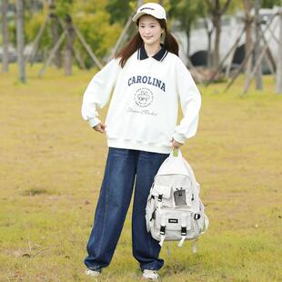 推荐初中生卫衣女春秋季2025新款青少女大童宽松学院风高中生上衣