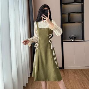 推荐法式轻奢假两件连衣裙子女秋冬款设计感洋气时尚内搭打底a字