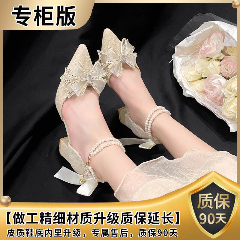 新品绝美水钻凉鞋仙女风配