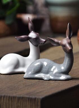 茶宠小鹿(特小)汝窑哥窑可养开片 茶具茶道配件茶玩摆件 特价